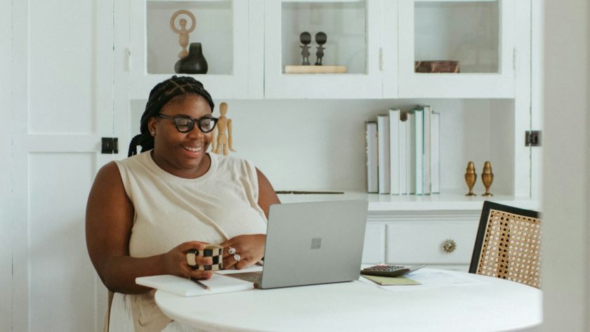 a person sitting in a room